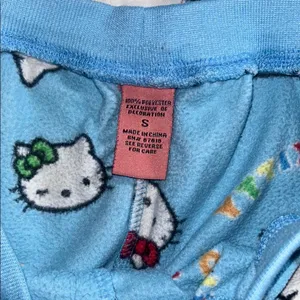 Hello Kitty Size S Fleece Blue Pajama Bottoms thumbnail 7