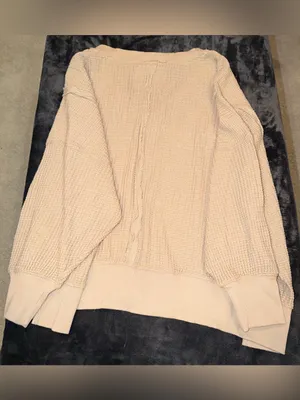 American Eagle Big Hug V-Neck Waffle Sweatshirt Size Large New with tag thumbnail 5