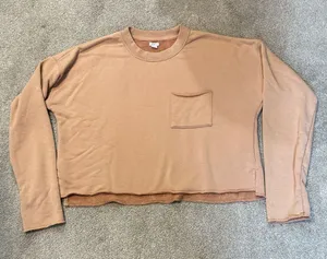 Aerie Peach Crewneck Pullover Crop Sweatshirt Size S thumbnail 1