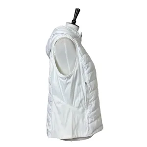 Tangerine Vest White Quilted Puffer Full Zip Hooded Zip Front Women’s Size Large thumbnail 3