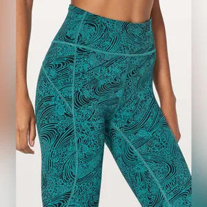 Lululemon Wunder Under High Rise Leggings Tights 28” Viridian Green Black Sz 6 thumbnail 8