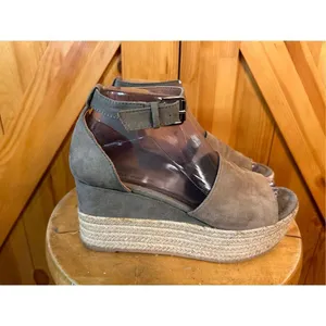 Steve Madden Apolo Suede Espadrille Platform Sandal Womens Size 7 Open Toe thumbnail 3