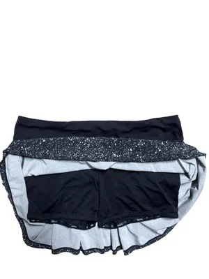 Lululemon Circuit Breaker Skort Black White Speckled Pleated Athletic Size 12 thumbnail 4