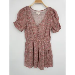 LoveShackFancy Roth Dress XS Pink Floral Cottagecore Boho Ruffle Tiered‎ Mini thumbnail 4