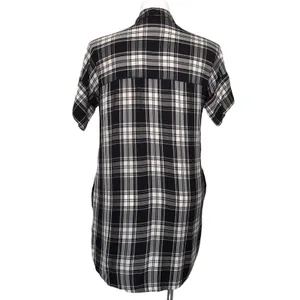MADEWELL Courier Shirt Dress Gordon Plaid‎ Black White Women's Size Medium thumbnail 2