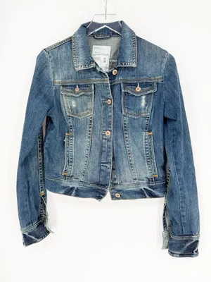 Vintage Aeropostale Stitched Denim Jacket Women's M Blue Boho thumbnail 2
