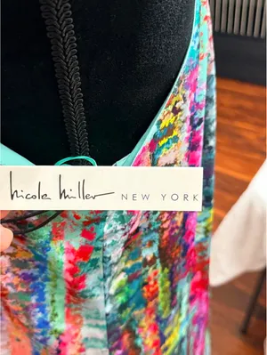 NWT Nicole Miller New York Multicolor Maxi Dress Size L thumbnail 2