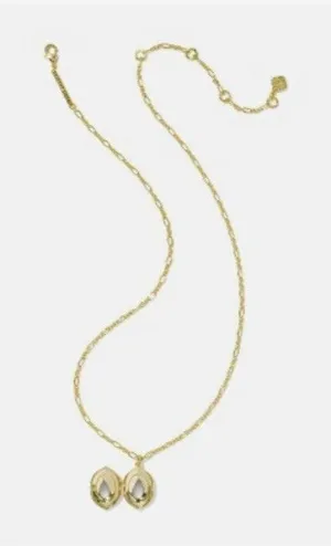 Kendra Scott Bethany Heart Locket Lariat Necklace Gold Plated Brass Adj thumbnail 1