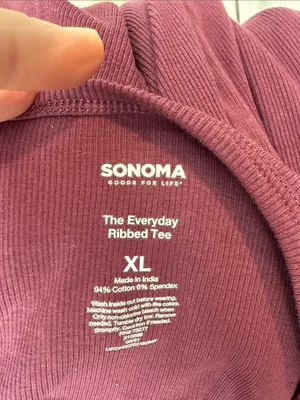 NWT Sonoma Ribbed Scoop-Neck Tee in Plum Size XL thumbnail 5