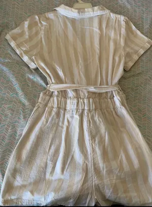 American Eagle Striped Utility Romper thumbnail 4