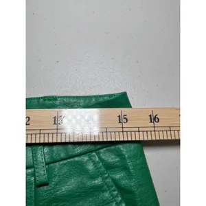Princess Polly Green Faux Leather Wide Leg Pants 8 Slit Hem‎ Trousers thumbnail 6