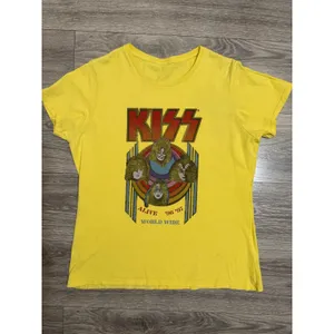 KISS Tee L Alive 96 97 World Wide Tour Graphic Yellow Short Sleeve Rock Band thumbnail 12