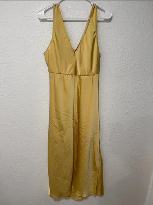 ISABEL by Ingrid + Isabel Yellow Midi Slip Dress Size Large (Maternity) thumbnail 4