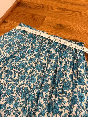 J.Crew Smocked-waist cotton voile midi skirt in blue blooms block print size S thumbnail 9