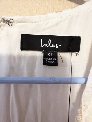 Lulus Sunny Crush Beige and Ivory Striped‎ Embroidered Mini Dress Size XL NWT thumbnail 5