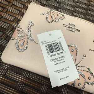 coach Corner Zip Wristlet With Sparkly Butterfly Print ccj72 thumbnail 3