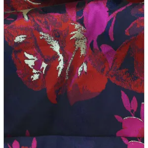 NWT Adrianna Papell Pleated Floral Jacquard Dress Navy Blue / Pink Multi 6 thumbnail 11