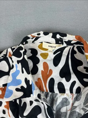 Suncoo Print Button-Front Linen Blend Dress Size: T1 (small) thumbnail 2