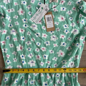 Sugarhill Brighton London Polly Maxi Tiered Dress Green Rainbow Daises NWT 6 thumbnail 11
