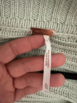 Free People Marlie Pullover mint Green Oversized Ribbed Sweater size XL thumbnail 7
