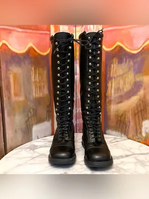 John Fluevog Unity Skiprope Tall Lace-Up Boots Black 8.5 GUC thumbnail 2