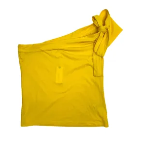 Anthropologie Maeve One Shoulder Bow Top Yellow Size Small New thumbnail 2
