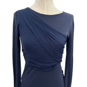 Alice + Olivia x‎ Scoop Goddess Dress Bodycon Ruched Mesh Navy Blue Size XS 0 thumbnail 2