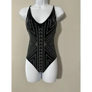 BEACH‎ RIOT BRIDGET EMBELLISHED ONE PIECE SWIMSUIT - BLACK NWOT Size S thumbnail 4