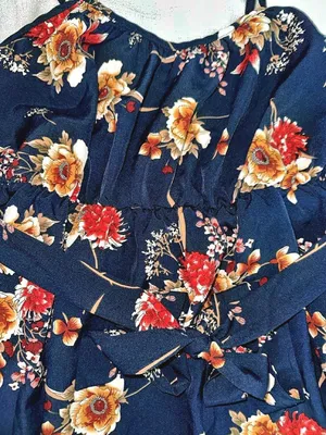 SheIn Maternity Navy Floral Spaghetti-Strap Sun Dress thumbnail 3