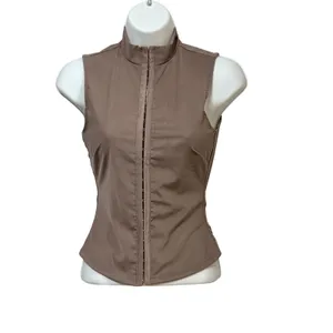 I.AM.GIA Taupe Hook and Eye Mock Neck Sleeveless Corset Top XXS NEW thumbnail 2
