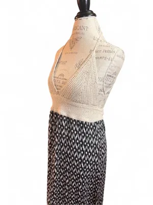 Surf Gypsy Crochet Bodice Halter Maxi Dress Sz M thumbnail 7