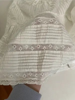 Unsubscribed Brand NWT White Tiered Mini Skirt with Lace Trim Size XS thumbnail 8