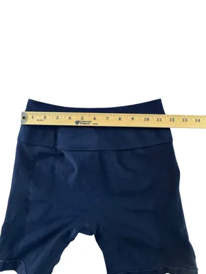 High-Rise navy blue Bike Shorts with Wide Waistband thumbnail 5
