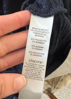Ribbed Blue Sweater Size 3 Chicos thumbnail 6