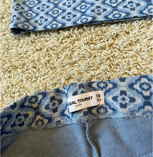 Hollister Social Tourist Blue Boho Western Crop Top Flare Pant Set thumbnail 4