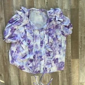 For Love & Lemons ruffle front zinnia blouse size XS thumbnail 2
