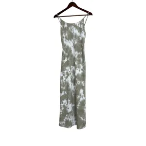 Thakoon Sleeveless Tie Dye Maxi Slip Dress Open Back Scoop Neck 0 Sage Green thumbnail 14