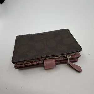 Coach Signature Coated Canvas Brown Small Snap Wallet thumbnail 3
