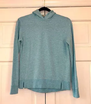 Peter Millar Women’s Lava Wash Hoodie Blue Spruce Space Dye Size XS Heather Hood thumbnail 5