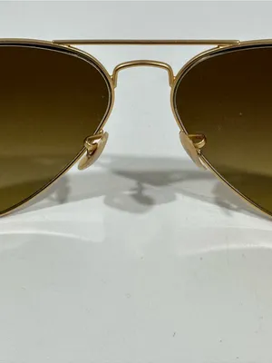 Ray-Ban RB3025 Aviator Large Metal Unisex Matte Gold Sunglasses Brown Gradient thumbnail 12