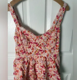 ASTR The Label Midsummer Eyelet Tiered Maxi Dress XS thumbnail 4