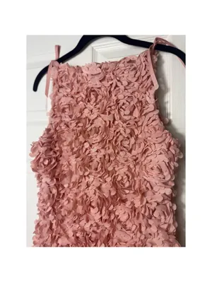 River Island Pink 3D Floral Mini Dress XS Petal Textured Bodycon Party thumbnail 9
