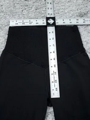 Offline by Aerie Real Me Smocked Super Flare Leggings Black Size Medium thumbnail 6