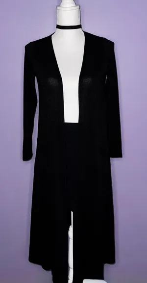 NEW LuLaRoe Long Black Open Front Cardigan thumbnail 1