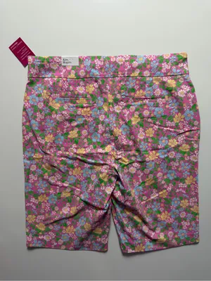 NWT Kim Rogers Millennium Tummy Control Bermuda Shorts, Pink Floral, Size 18W thumbnail 4