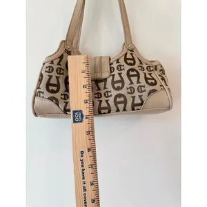 Etienne Aigner Shoulder Bag Purse Women's Tan Double Handle Signature Logo thumbnail 11
