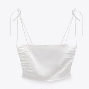 Zara Satin Effect cropped Top with Tie shoulders thumbnail 4