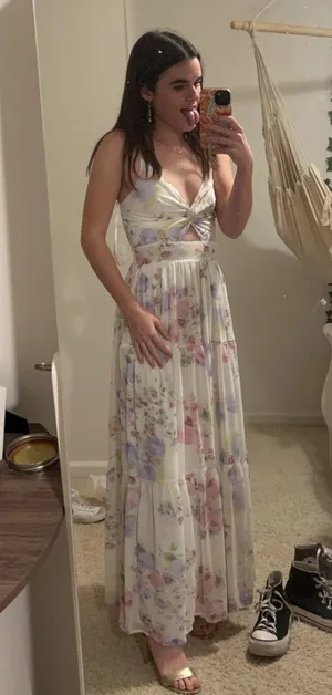 White Floral Dress thumbnail 4