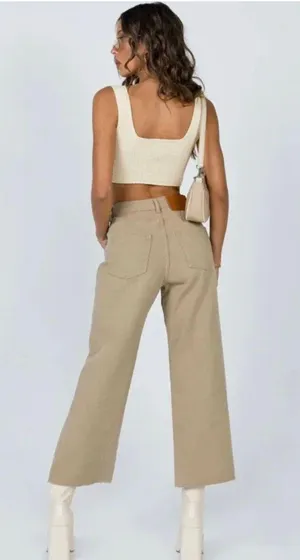 Princess Polly brown wide leg pants thumbnail 1