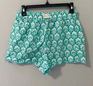 New Roller Rabbit x Target Pajama Shorts Green Print Women's Size Small thumbnail 1